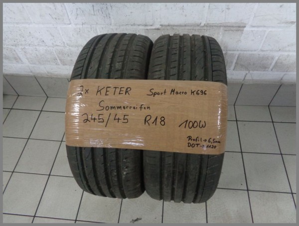2x Keter 245 45 ZR18 100W Sport Macro KT696 DOT1120 6,5mm Sommerreifen