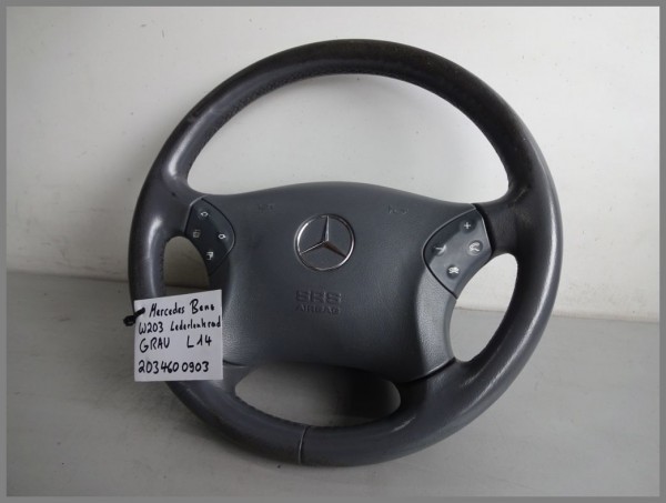 Mercedes Benz W203 C-Class leather steering wheel GRAY 2034600903 Orig. L14