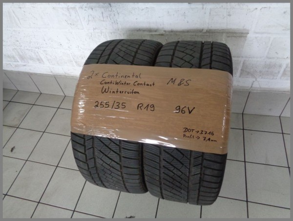 2x Continental 255 35 R19 96V ContiWinterContact M&amp;S DOT3716 7,1mm Winterreifen