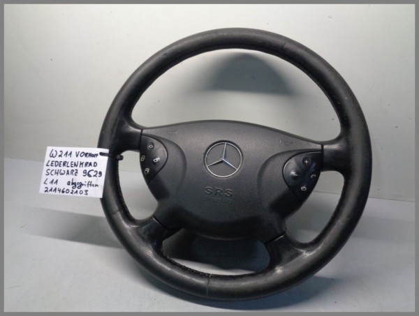 Mercedes Benz W211 leather steering wheel multifunction 2114602103 9C29 L11 Black