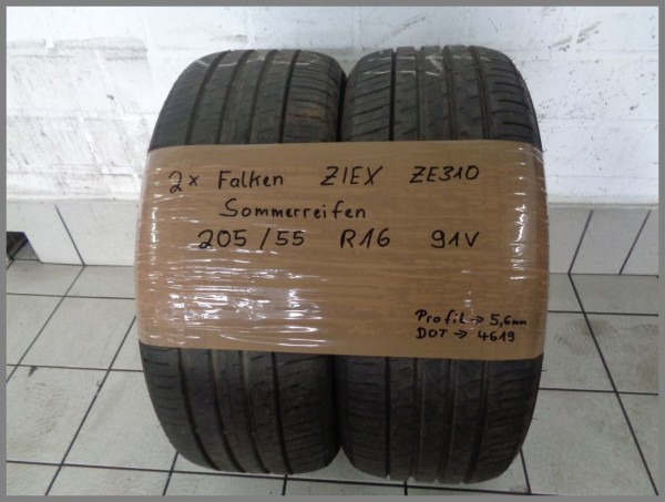 2x Falken 205 55 R16 91V Ziex ZE310 DOT4619 5,6mm Sommerreifen