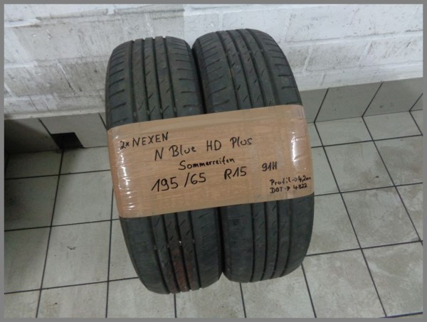 2x Nexen 195 65 R15 91H N Blue HD Plus DOT4822 4,2mm Summertires