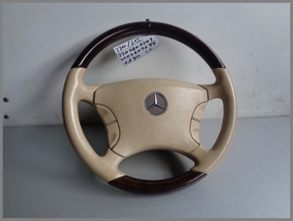 Mercedes W215 W220 Leather Steering Wheel Heating 2204601203 1A30 Beige Tan L1