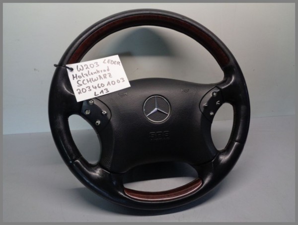 Mercedes Benz W203 C-Class Wood steering wheel leather black 2034601003 L13