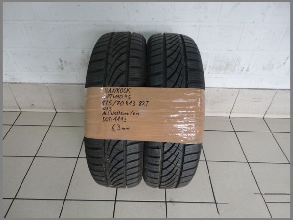 2x Hankook 175 70 R13 82T Optimo 4S DOT1113 6,3mm Allwetterreifen