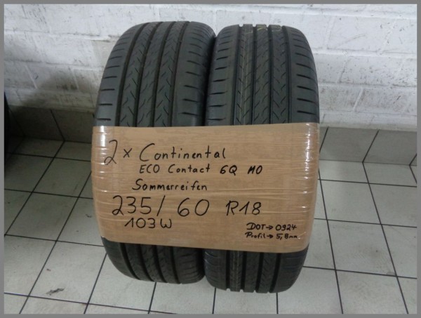 2x Continental 235 60 R18 103W Eco Contact 6Q MO SUV DOT0924 5,8mm Sommerreifen