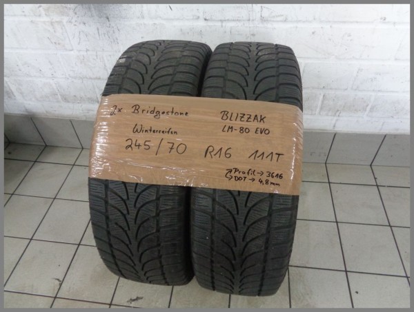 2x Bridgestone 245 70 R16 111T Blizzak LM-80 DOT3616 4,8mm Wintertires