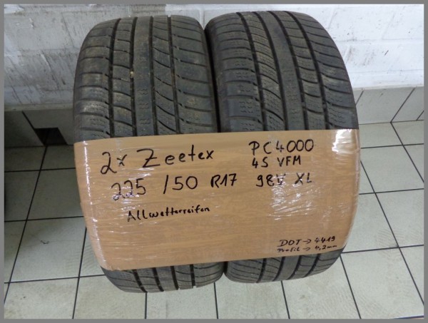 2x Zeetex 225 50 R17 98V XL PC4000 4S DOT4419 4,2mm Wintertires Allseason M&amp;S