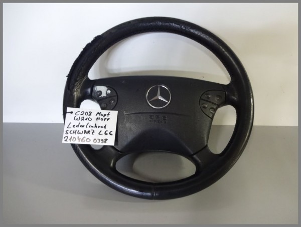 Mercedes Benz MB W210 W208 steering wheel leather BLACK MOPF 2104600398 L66