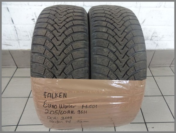 2x Falken 205 60 R16 96H EuroWinter HS01 DOT3119 5,2mm Winterreifen