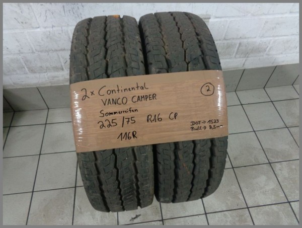 2x Continental 225 75 R16 116 R CP Vanco Camper DOT1523 8,5mm Summertires2