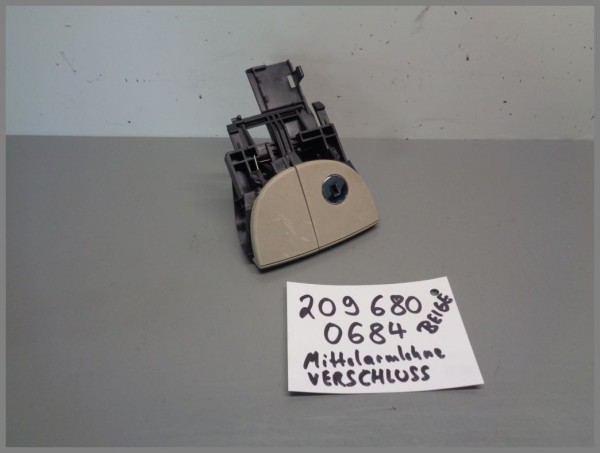 Mercedes W209 CLK Mittelarmlehne Verschluss Schloss Schalter 2096800684 BEIGE