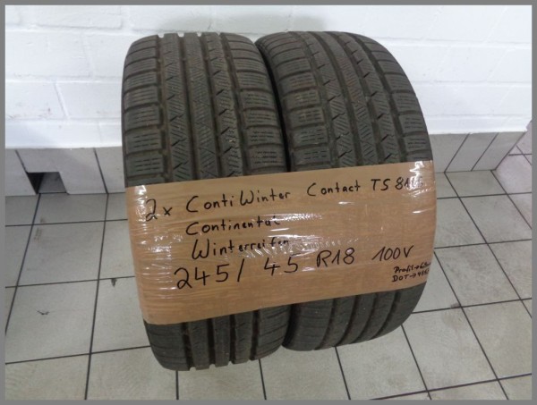 2x Continental 245 45 R18 100V ContiWinter Contact TS810S DOT4812 6,9mm Winterreifen