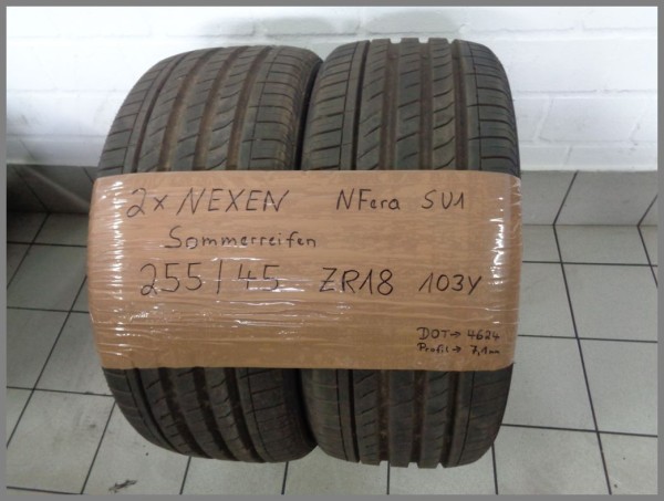2x Nexen 255 45 ZR18 103Y NFera SU1 DOT4624 7,1mm Sommerreifen