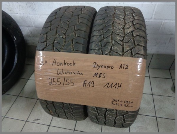 2x Hankook 255 55 R19 111H Dynapro AT2 DOT0921 8,5mm Wintertires