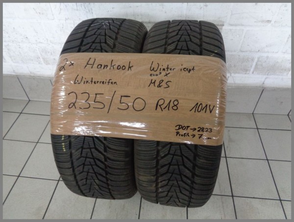 2x Hankook 235 50 ZR18 101V Winter Icept Evo3 X M&amp;S DOT2823 7,0mm Winterreifen