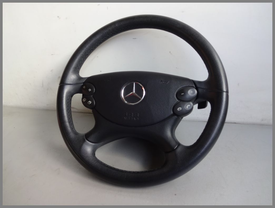 Mercedes W209 R230 LEATHER Steering wheel 2304609903 9E37 Black Original shift  paddles, C209, CLK-Class, Mercedes spare parts