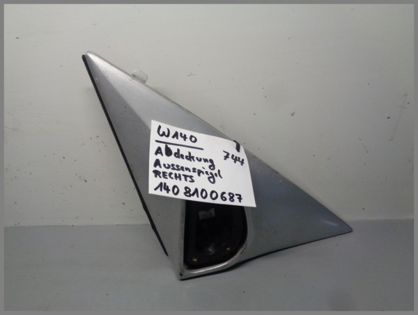 Mercedes Benz W140 mirror triangle cover right 1408100687 744 Silver outside mirror