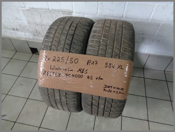2x Zeetex PC4000 225 50 R17 98V XL PC4000 4S DOT4419 5,9mm Wintertires M&amp;S