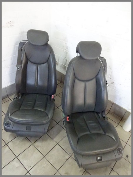 Mercedes Benz R230 seat right 9C77 graphite leather seat original RHD complete