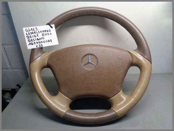 Mercedes W163 ML leather steering wheel Designo TAN BEIGE FACELIFT 1634600603 L33
