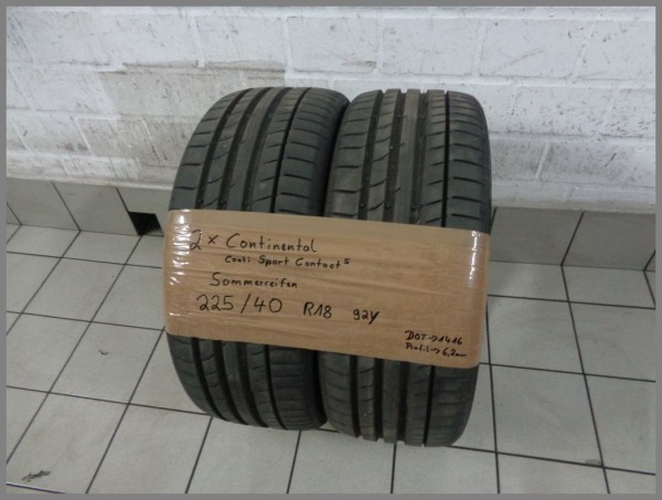 2x Cotinental 225 40 R18 92Y ContiSportContact DOT1416 6,2mm Summertires