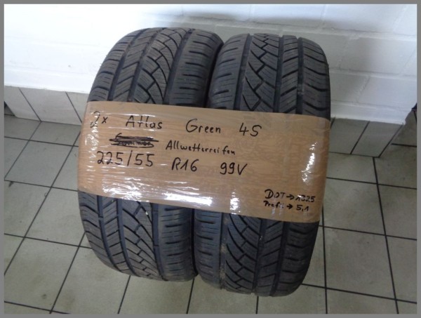 2x Atlas 225 55 R16 99V Green 4S DOT1325 5,1mm All Season