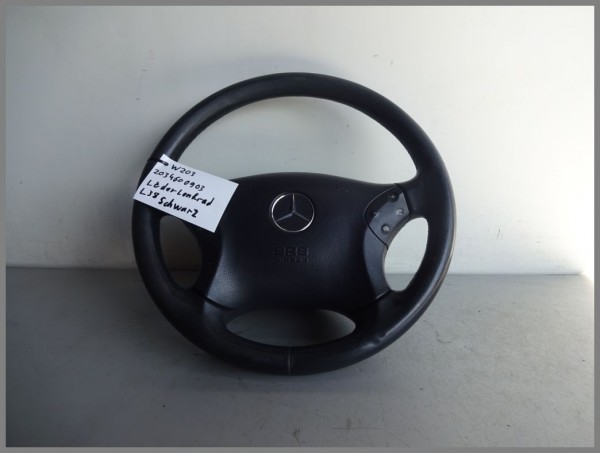 Mercedes Benz MB W203 C-Class BLACK Steering wheel 2034600903 Leather L38