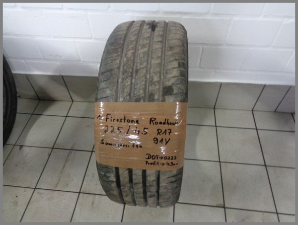 1x Firestone 225 45 R17 91W Roadhawk DOT0222 4,9mm summertire