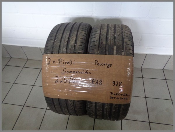 2x Pirelli 225 40 R18 92Y Powergy DOT2122 5,3mm summertires
