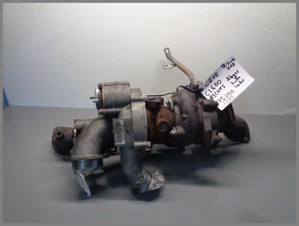 Mercedes W220 C215 V12 Biturbo Abgasturbolader Turbolader 2750901380 Rechts Original