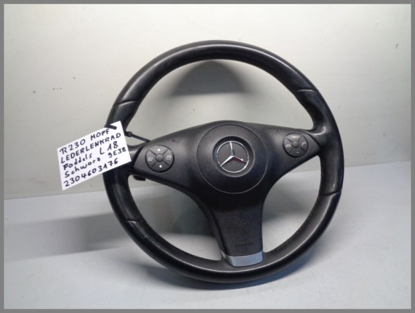 Mercedes W219 R230 LEATHER steering wheel shift paddles 2304603176 9E38 black original