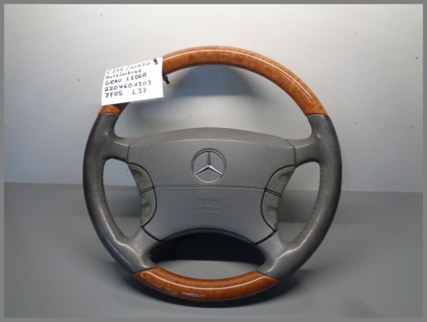 Mercedes W220 wooden steering wheel grey walnut airbag steering wheel 2204601303
