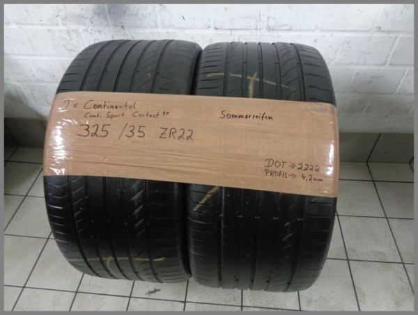 2x Continental 325 35 ZR22 ContiSportContact 110Y DOT2222 4,2mm Summertire