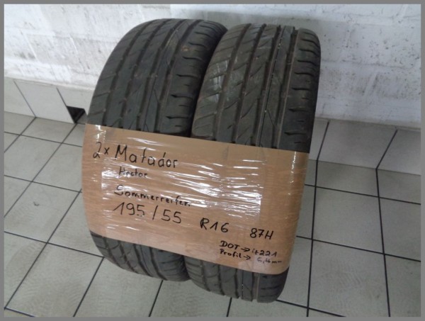 2x Matador 195 55 R16 87H Hector DOT4221 6,4mm Sommerreifen
