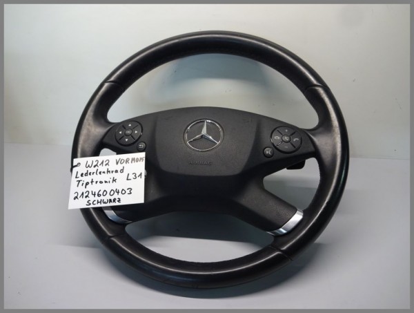 Mercedes Benz W212 VORMOPF leather steering wheel Tiptronik black 2124600403 L31 Orig.