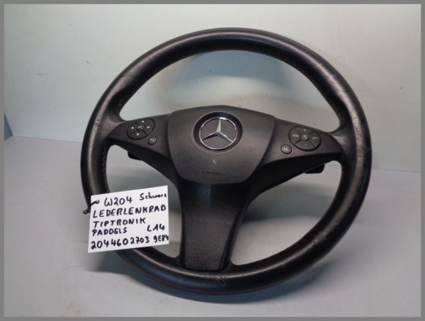 Mercedes W204 Lenkrad Lederlenkrad Schaltwippen 2044602703 9E84 Schwarz L14 Original