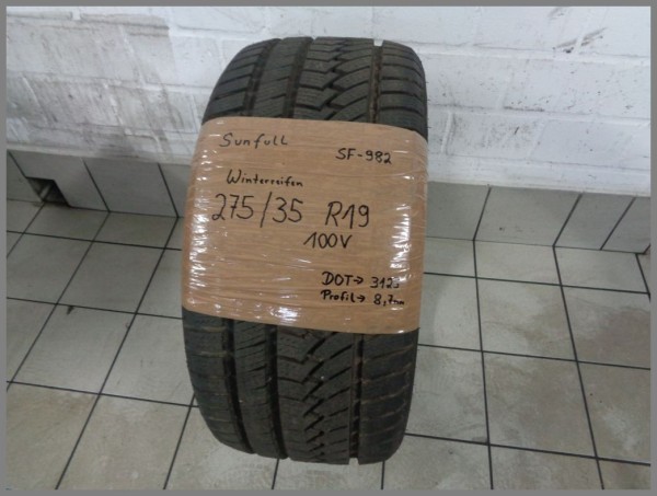 1x Sunfull 275 35 R19 100V SF-982 DOT3123 8,7mm Wintertire