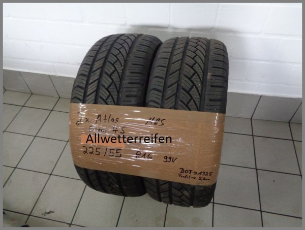 2x Atlas 225 55 R16 99V Green 4S DOT1325 5,8mm All Season