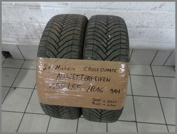 2x Michelin 195 65 R15 91H Cross Climate DOT3021 6,3mm all-weather tires