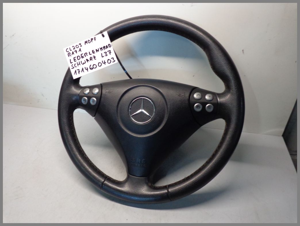 Mercedes Benz CL203 R171 Mopf Lenkrad Schaltwippen 1714600403 L37 Schwarz, W203, C-Klasse, Mercedes Ersatzteile