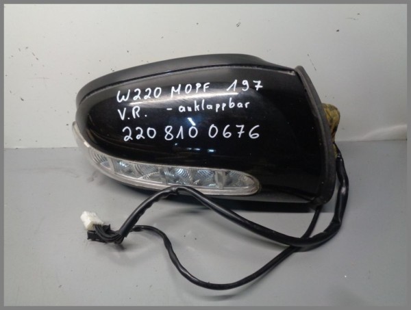 Mercedes W220 exterior mirror right electric 197 black 2208100676 A08 original