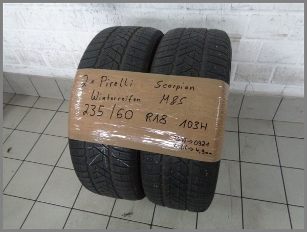 2x Pirelli 235 60 R18 103H Scorpion M&amp;S DOT0921 4,9mm Winterreifen