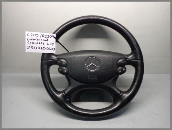 Mercedes Benz W209 R320 CLK SL LEATHER steering wheel black 2304600503 L55