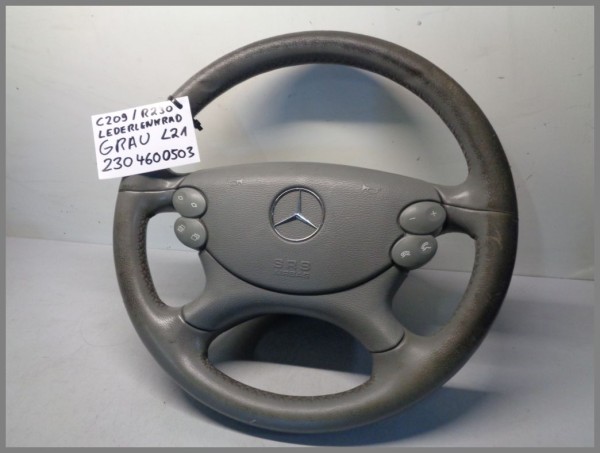 Mercedes Benz W209 R320 CLK SL LEATHER steering wheel Grey 2304600503 L21 Original
