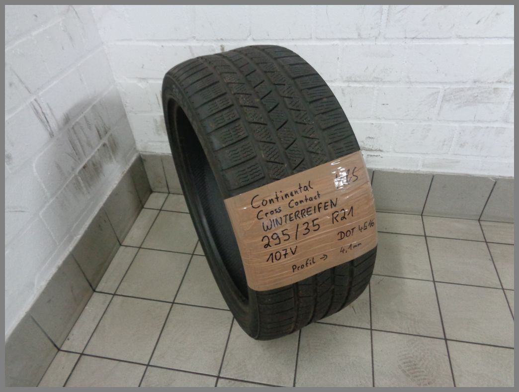 295 | 107V | Mercedes and DOT4516 parts Wintertires Contact 35 Tires, spare M&S wheels 1x Cross rims 4,1mm Continental R21