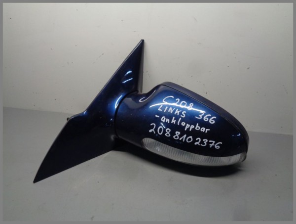 Mercedes W208 wing mirror 366 Azurite Blue Left 2088102376 folding Original
