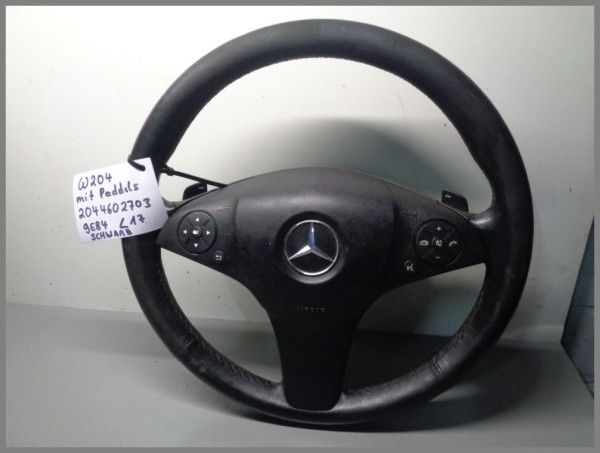 Mercedes W204 Lenkrad Lederlenkrad Schaltwippen 2044602703 9E84 Schwarz L17