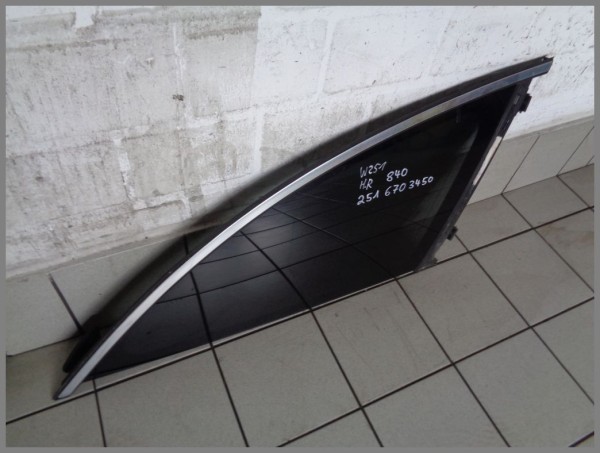 Mercedes Benz W251 rear right window 2516703450 black tinted