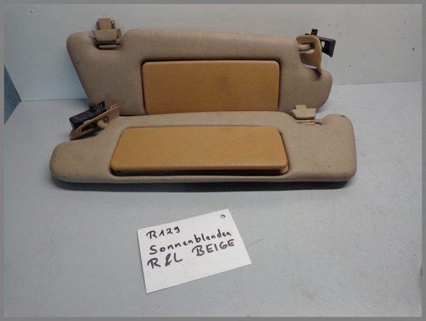 Mercedes Benz R129 SL Sun Visors Left Right SIDE TAN BEIGE SET RARE